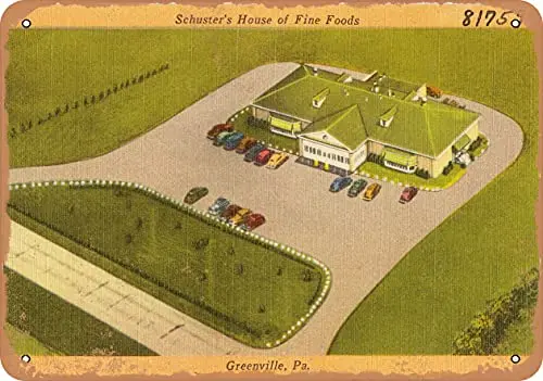 Металлический знак Пенсильвания открытка-дом шистера тонкой фуды Greenville па.