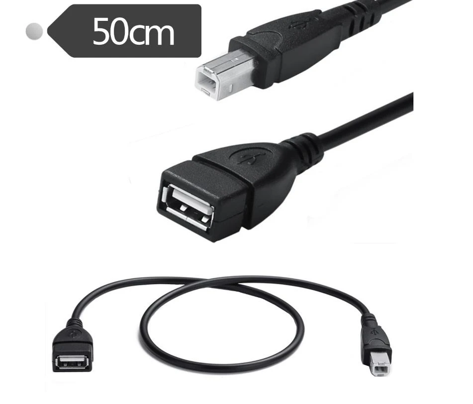 Cable 2,0 tipo A hembra A USB para Escáner de impresora, adaptador de extensión de impresora, 50cm, HY1392, 1 unids/lote, nuevo|printer cable usb|to usbusb a - AliExpress