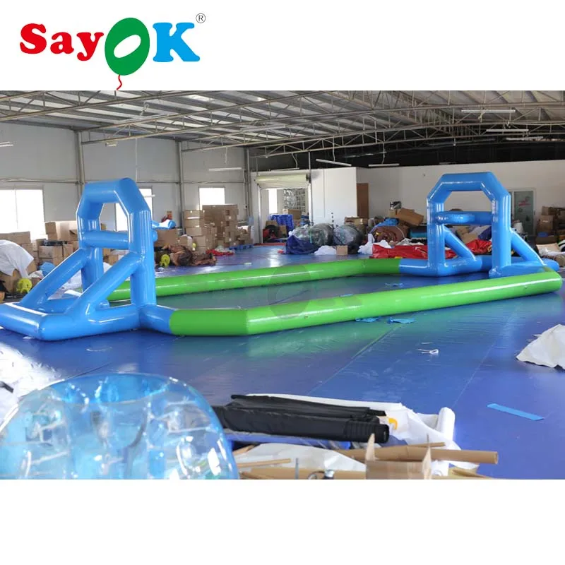 Sayok 12x6 м гигантский надувной водный баскетбольный корт надувной для стрельбы игры для детской площадки/бассейна/бизнеса