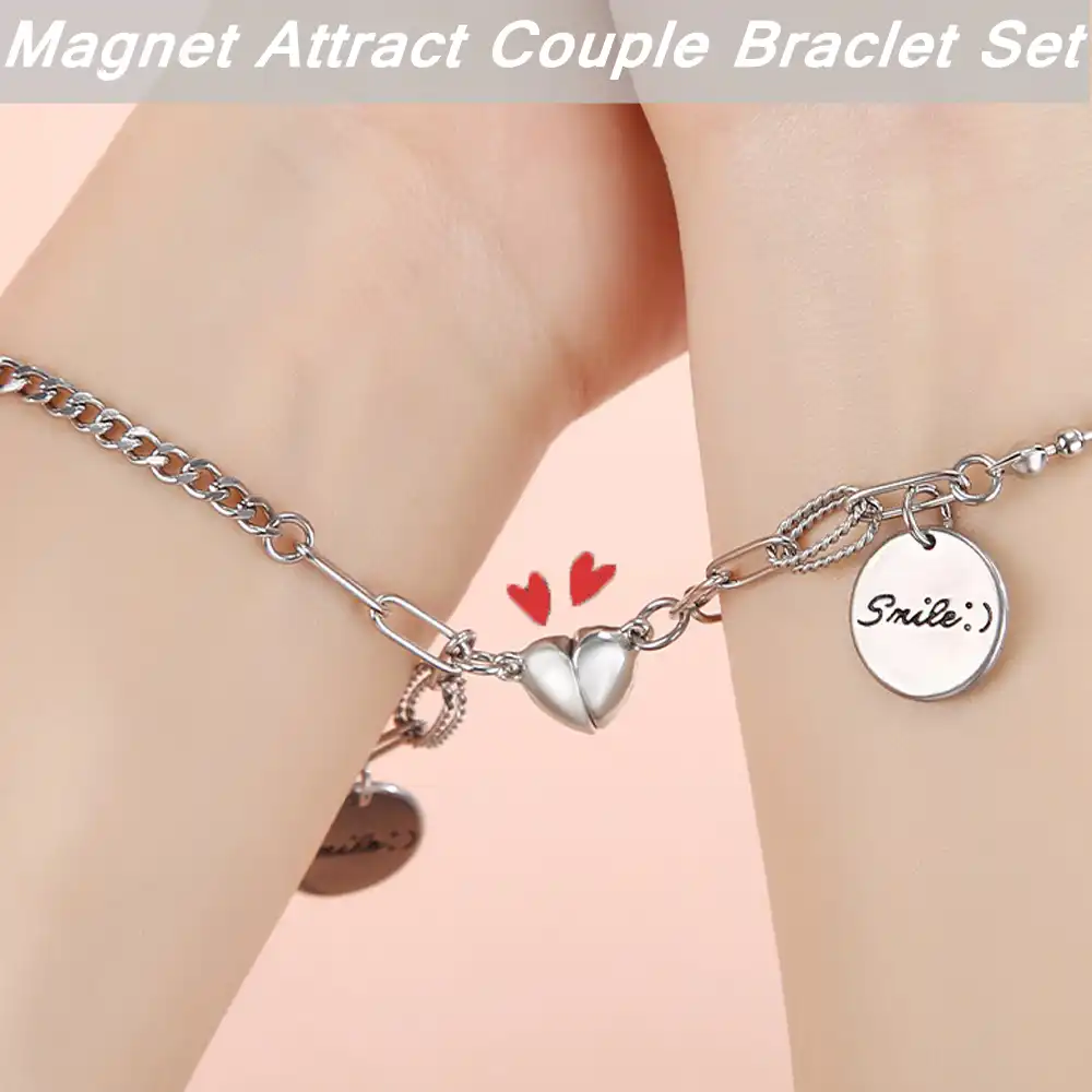 Bracelet forme cœur femme couple cadeau romantique I LOVE YOU NEUF