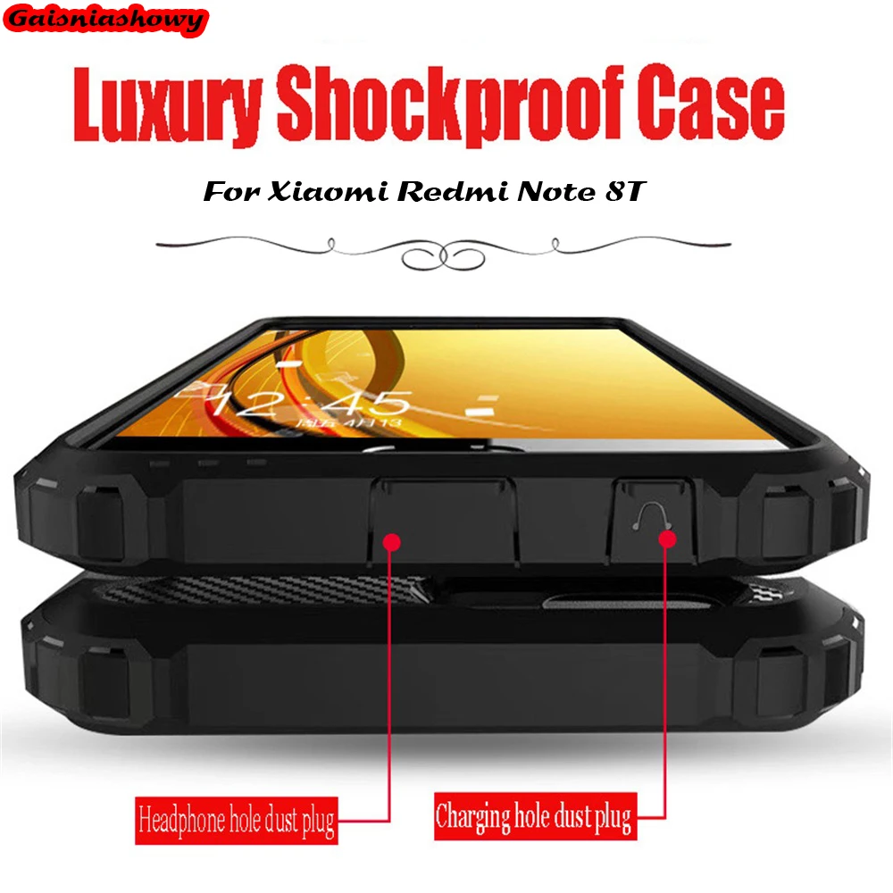Case For Xiaomi Redmi Note 8T Shockproof Armor Rubber Silicone Cover 8t Soft TPU Phone Shell Coque Capa |