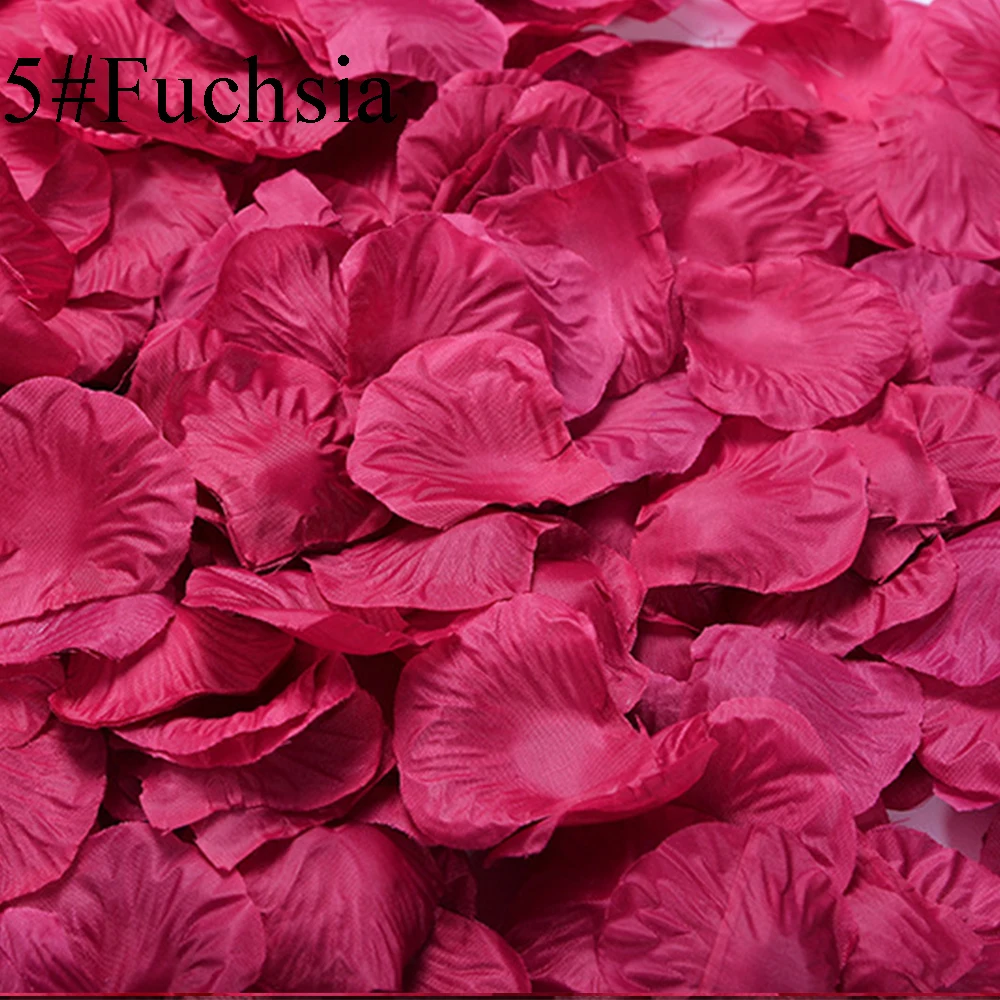 5 Fuchsia Loverxu 1000 шт./упак. 5*5 см красочные лепестки роз для романтических Свадебные украшения имитация цветка розы свадебные аксессуары - Цвет: 5 Fuchsia