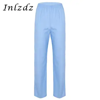 

Women's Medical Doctors Clothing Loose Medical Nursing Scrub Long Pants High Waist All-around Elastic Waistband Straight Legging