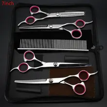5 Pcs Professional Pet Dog Grooming Scissors Set Straight Curved Shears Kit Perfect Thinning Straight Curved Shears with Comb 5 Pcs Professional Pet Dog Grooming Scissors Set Straight Curved Shears Kit Perfect Thinning Straight Curved Shears with Comb