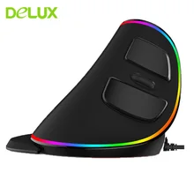Deluxe M618 artı kablolu ergonomik dikey fare kablosuz 6 düğmeler RGB oyun fare oyun 4000 DPI optik bilgisayar fareler PC