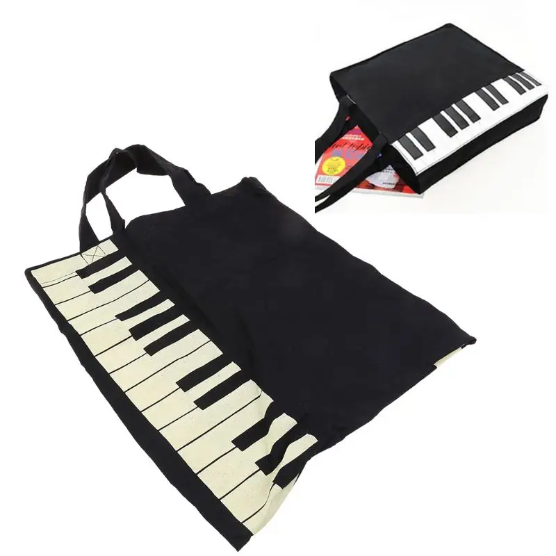 Music Handbag Piano Keys Tote Bag Shopping Bag
