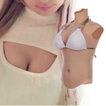 

Artificial Huge Fake Boobs Silicone Breast Forms Ladyboy Widen Shoulder 45cm 10cm Neck Length Clear Ribs Clavicle Longer Arms