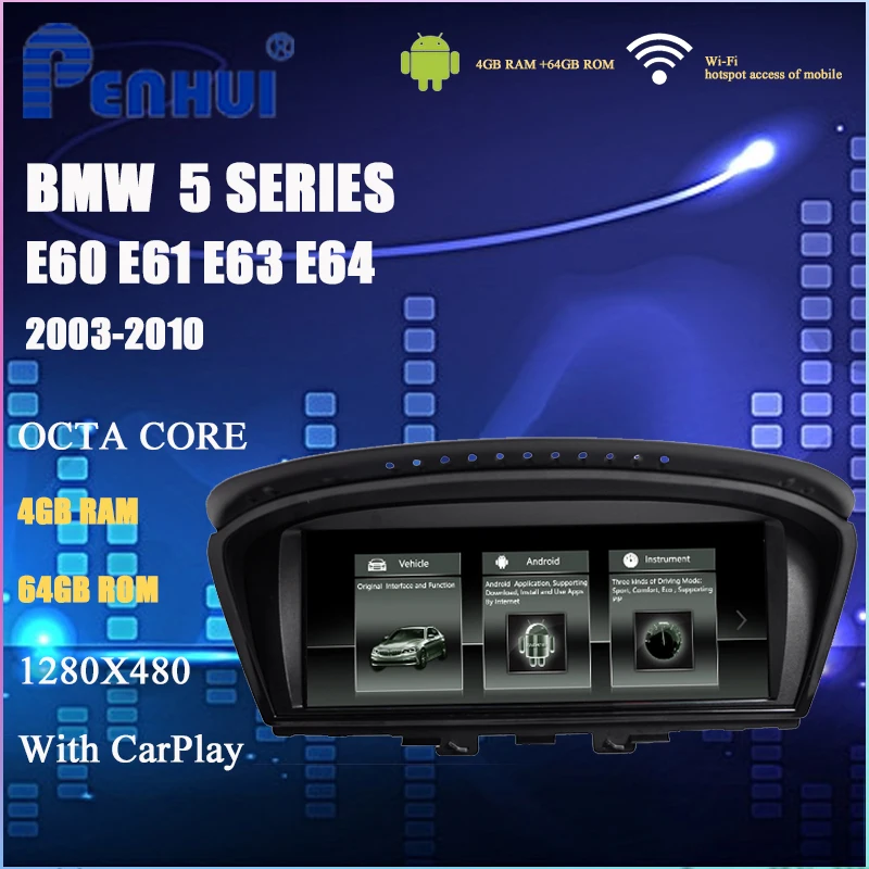 

Car DVD for BMW 5 Series E60/E61/E63/E64 (2003-2010)Car Radio Multimedia Video Player Navigation GPS Android 10.0 double din 5.0