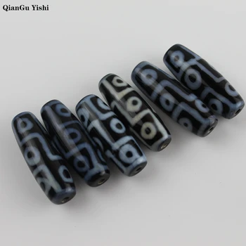 

Vintage Jewelry Black Oval Rice Geometric Natural Tibetan Dzi Agates Stone Beads Nine-eyed Antique Agata Beads for Women Men