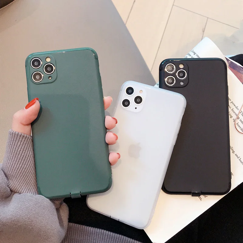 Защитный Мягкий чехол для телефона с камерой iPhone 11 11pro Max XR XS X 8 7 6S Plus