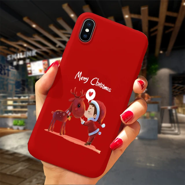 05 Чехол для телефона для iPhone XS Max XR X 10 8 7 6 6S Plus 11Pro Чехол Мягкий ТПУ чехол Рождественская елка Лось Capa Fundas 26 красный дизайн подарок - Цвет: 05