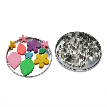 

12Pcs Stainless Steel Mini Cookie Cutter Flower Set Biscuit Cookie Mold Party Pastry Cutters Fruit Slicers Mold Baking Tools