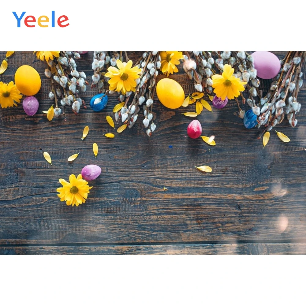 

Spring Easter Eggs Branch Flower Wood Newborn Baby Shower Vinyl Backdrop Photography Background For Photo Studio Photophone Prop