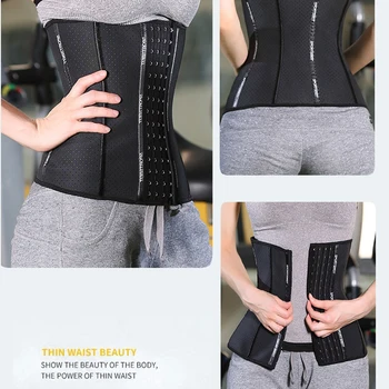 

Latex Waist Trainer Corset Belly Slim Belt Body Shaper Corset Modeling Strap Bustier Steel Bones Underbust Slimming Corselet