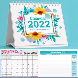 Calendrier de bureau Simple fleurs, calendrier mensuel, planificateur, organisateur, fournitures de bureau, papeterie de bureau, nouveau, 2021 2022 