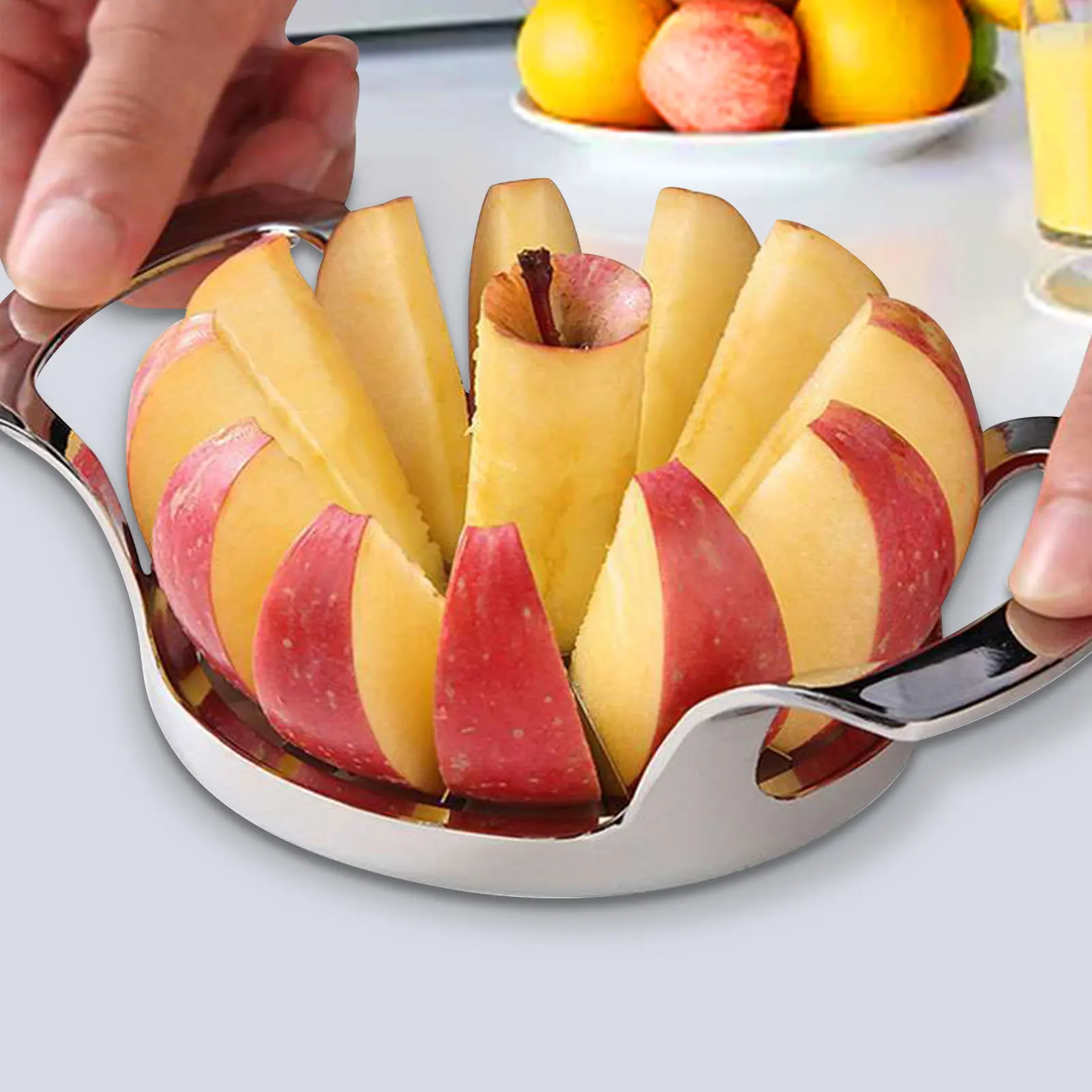 NAOFU Apple Slicer 12-blade Extra Large Apple Corer, Stainless Steel  Ultra-sharp Apple Cutter, Pitter, Divider For Up To 4 Inches Apples