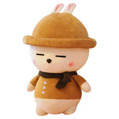 brown Candice guo плюшевая игрушка кукла мультяшный кролик платье шапка-Подушка для сна история друг подарок на день рождения 1 шт - Цвет: brown