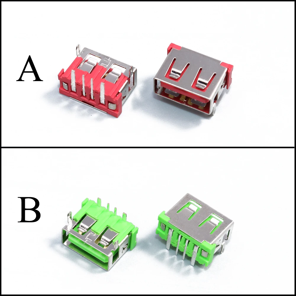 YuXi USB 2 0 AF Коннектор 4 Pin jack фута DIP 90 градусов вставка Прямая зарядка данных разъем