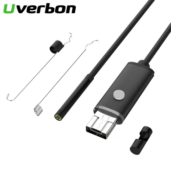 

2 in 1 7mm Endoscope Camera HD Flexible IP67 Waterproof Inspection Borescope Camera for Android PC Notebook 6LEDs Adjustable