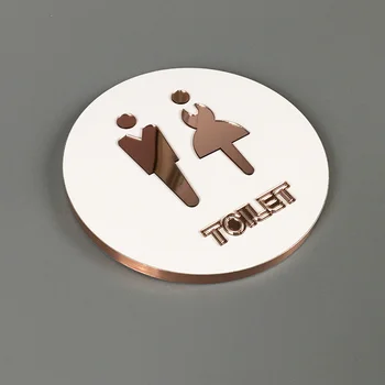 

Toilet Signs Number Plate Bathroom Door Sticker Wall Signage Logo Wc Reminder Public Plaque Round Men Women Doorplate Sign