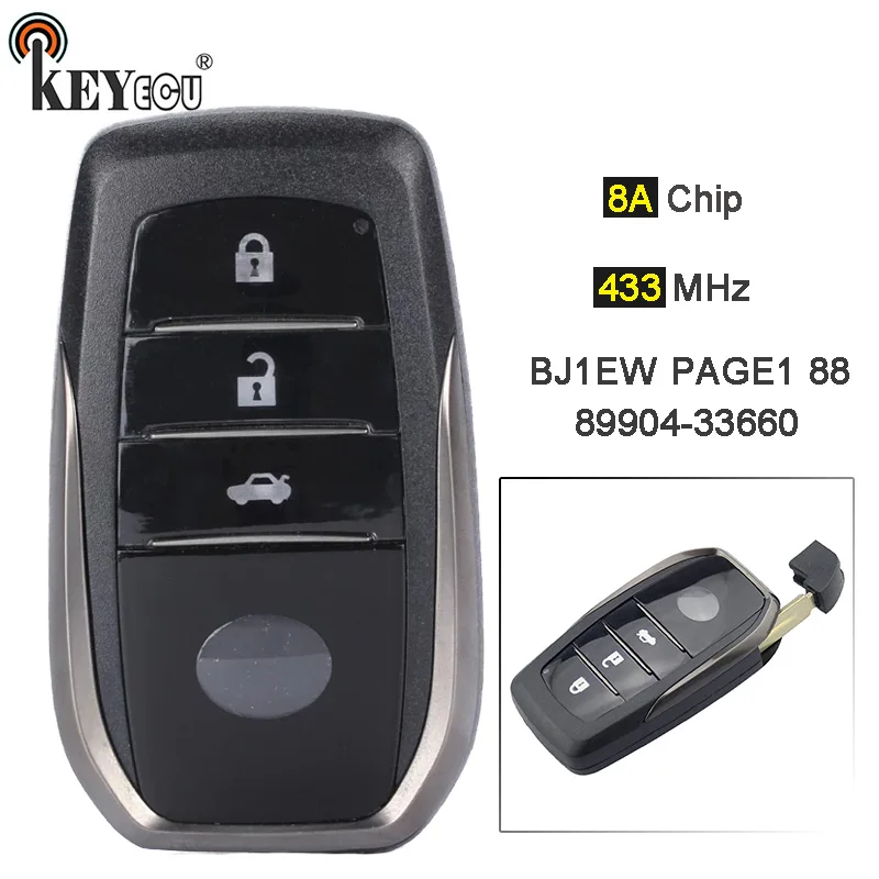 Чип KEYECU 433 МГц 8 А идентификатор FCC: BJ1EW PAGE1 88 89904-33660 3 кнопки фотосессия для Toyota Camry 2014