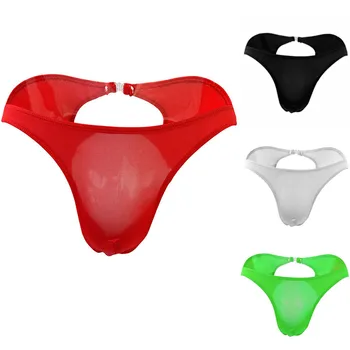 

Men's Panties Thong Men Solid Color Briefs Elastic Seamless Sretch G-string T-back Micro Briefs Underwear Summer De4