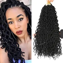 Faux Locs Curly вязание крючком косички волос Омбре синтетический твист косичка волос Exntension Chorliss 18 дюймов натуральный черный коричневый богиня Locs