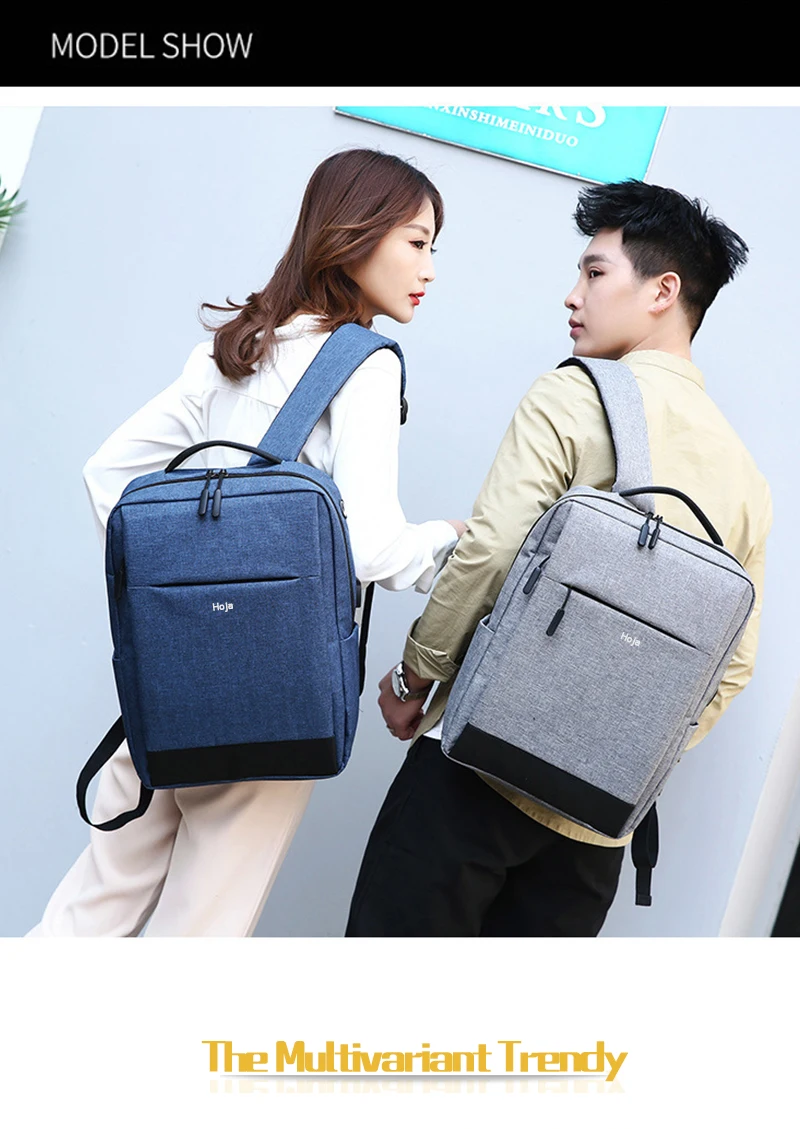 Мужской модный рюкзак для ноутбука, деловая дорожная сумка, водонепроницаемый USB рюкзак с подзарядкой, Портативная сумка для ноутбука, школьная сумка