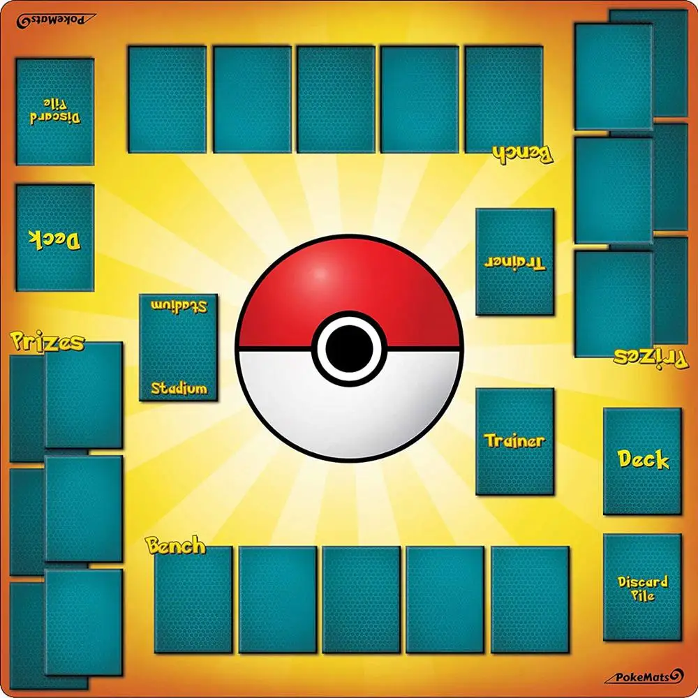 2 Player Pokemon Trainer Playmat - 60 X 60 Cm Pokemon Card Confrontation -  Game Collection Cards - AliExpress