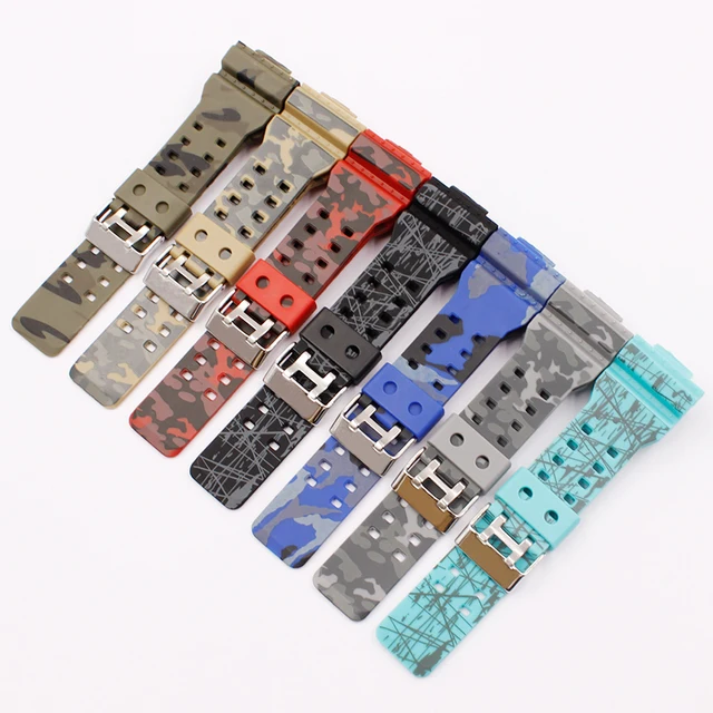 US $3.73 Watch accessories 16mm mens rubber strap For Casio resin gshock GA GLS GD 110 100 120 pin buckle