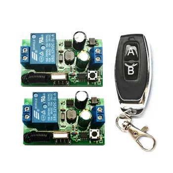 

433Mhz Universal Wireless Remote Control Switch AC 110V 220V 2 pieces 1 Channel Relay Receiver Module and 1 piece RF 433 Mhz Rem