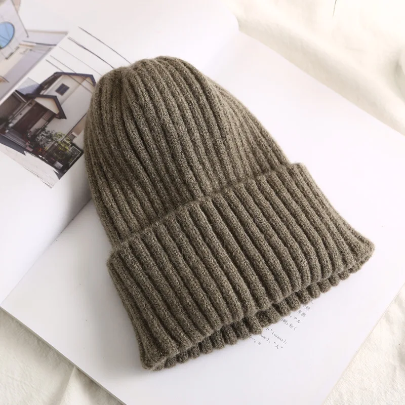 Осенне-зимняя новая Стильная однотонная шляпа вязанные шапочки Skullies cap beanie hat для мужчин и женщин 06
