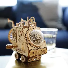 Diy Creative Gifts 3D Wooden Music Box Mechanical Music Box Robot Home Decoration Punk Rabbit Crafts