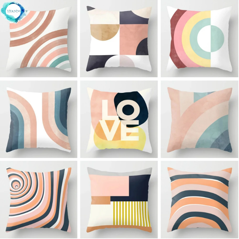 Rainbow Abstract Polyester Throw Pillow Case Decorative Love Burst Flower Cushion Covers for Home Sofa Chair Decor | Дом и сад