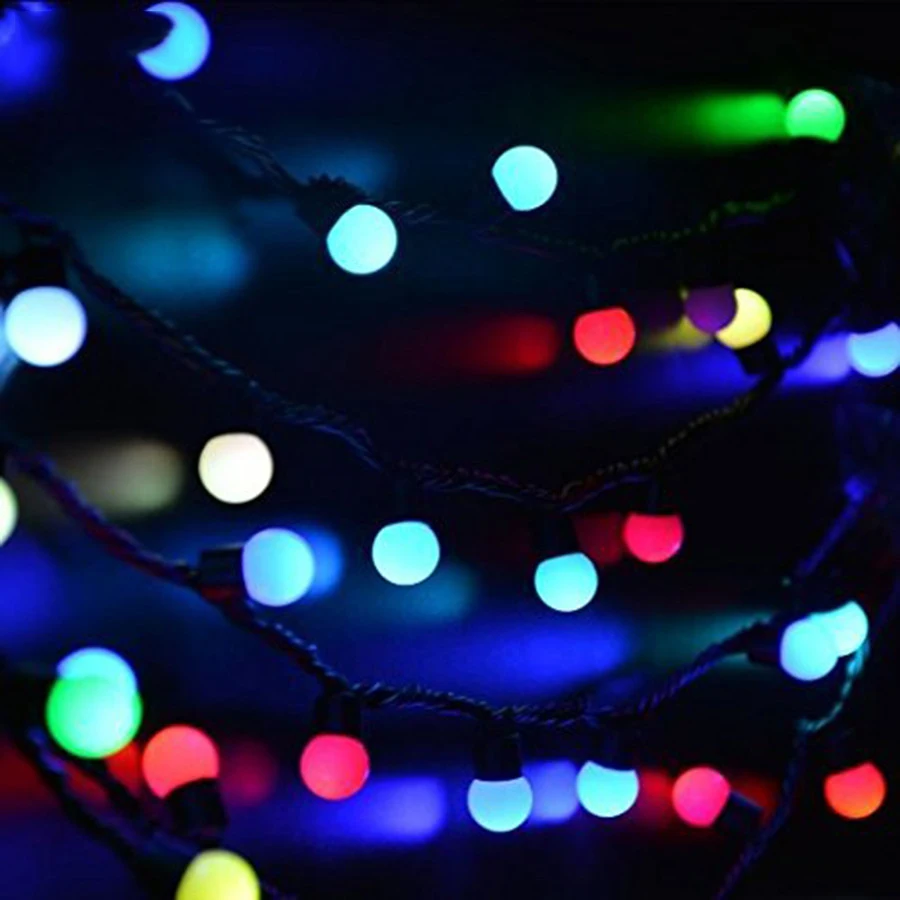 ZINUO, Рождественское украшение, 10 м, 100 светодиодный s шар, гирлянда, AC220V, наружный светодиодный свет, гирлянда для рождества, праздника, свадьбы, вечеринки - Испускаемый цвет: Multicolor