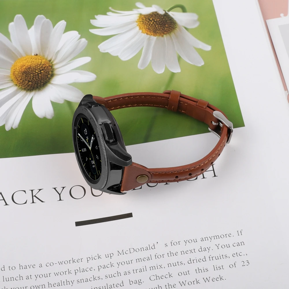 Женский ремешок для samsung Galaxy Watch Active 2 44 мм 40 мм ремешок тонкий ремешок из натуральной кожи браслет для Galaxy Watch 42 мм 46 мм