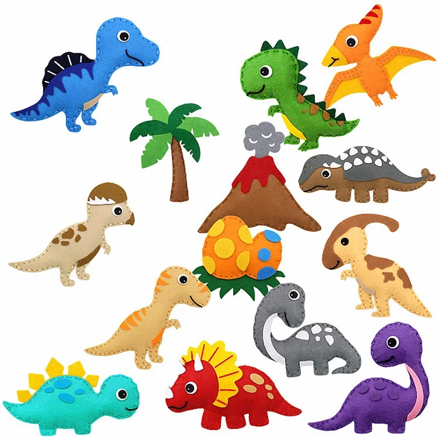 Brinquedo Educativo Dinossauro das Formas em Feltro