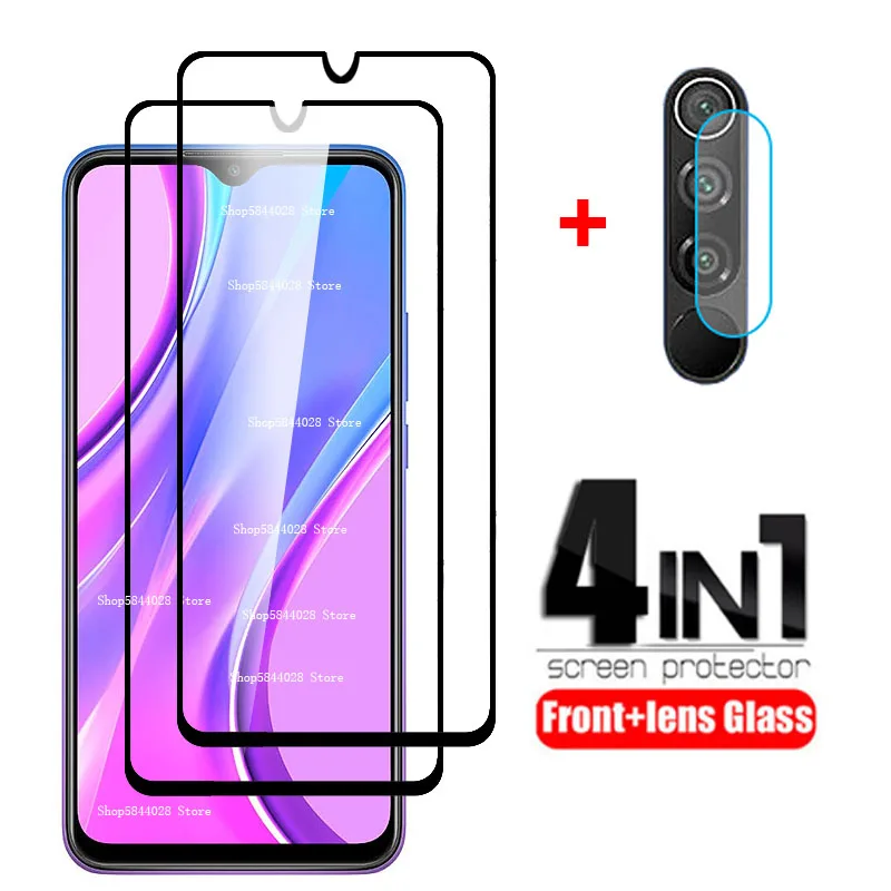 4 In 1 Vetro Di Protezione Redmi 9 Camera Lens Protector Per Xiaomi Redmi 9 Redmi9 Xiomi Xaomi Redmy 9 In Vetro Temperato Pellicola 6.53