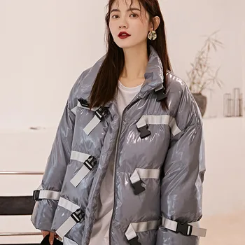 

Avant-garde women's windproof and warm cotton-padded winter new original design bright and thick fashion ladies jacket