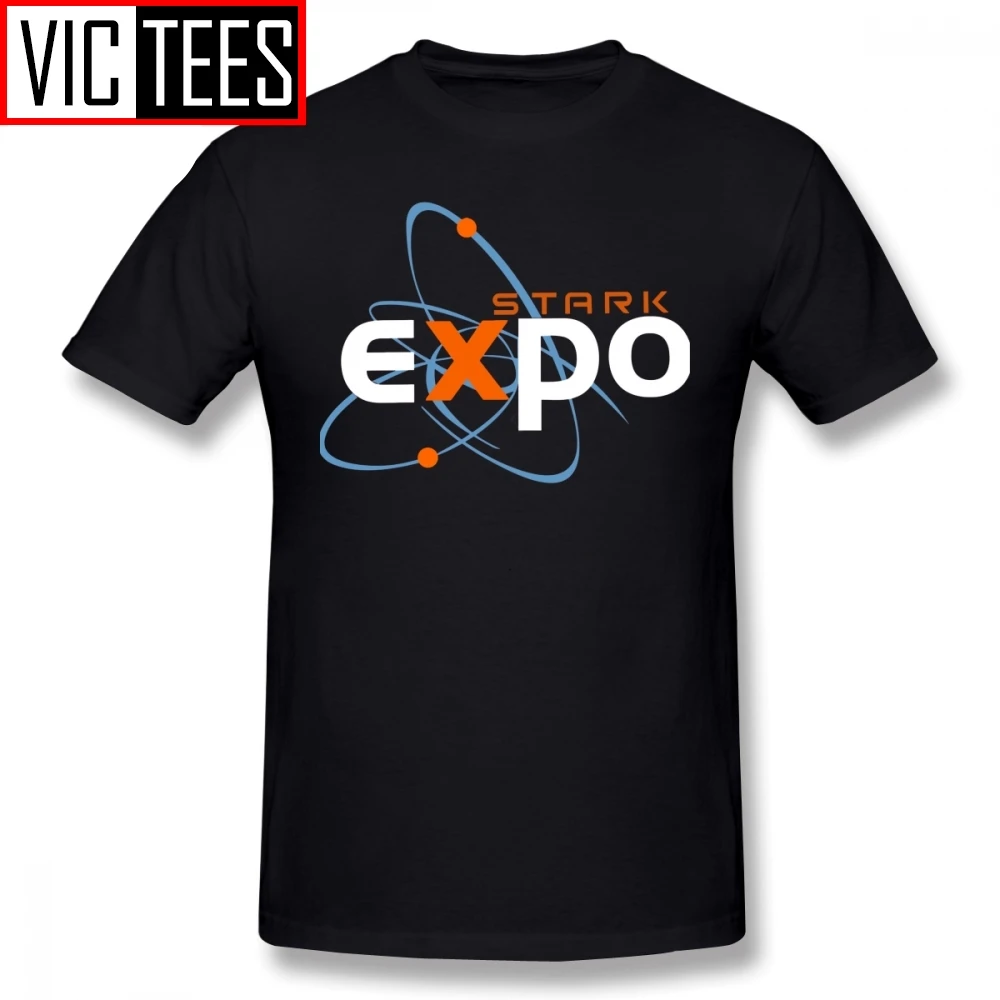 Mens Robert Downey Jr T Shirts Stark Expo T-Shirt 100% Cotton Funny Tee Shirt Classic Print Tshirt | Мужская одежда