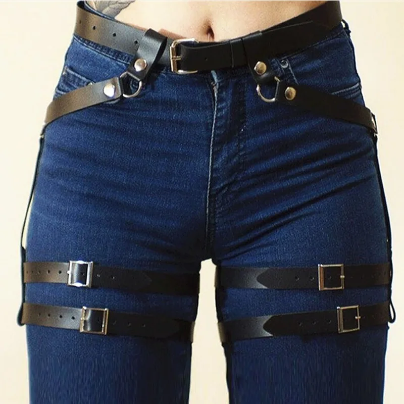 

2020 Hand-made Original European and American Trendy Punk. Binding Belts Leg Ring Hip-hop Performance Jewelry Wild Fashion Belt