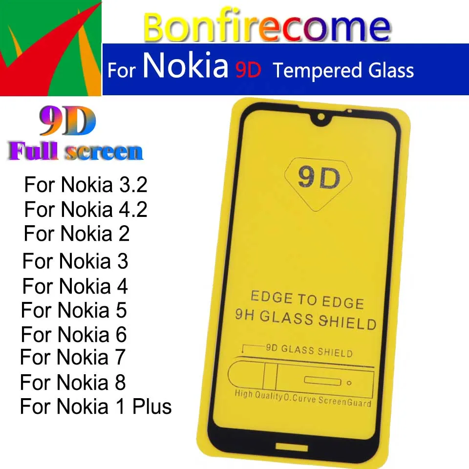 10 шт./партия 9D Защитная пленка для Nokia 2 3 4 5 6 7 8 1 Plus защита экрана полное покрытие