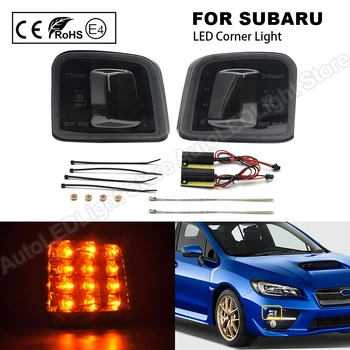 

2Pcs Smoked+Black For Subaru STI WRX Limited Turbo Base Premium LED Front Turn Signal Light Corner Lamp