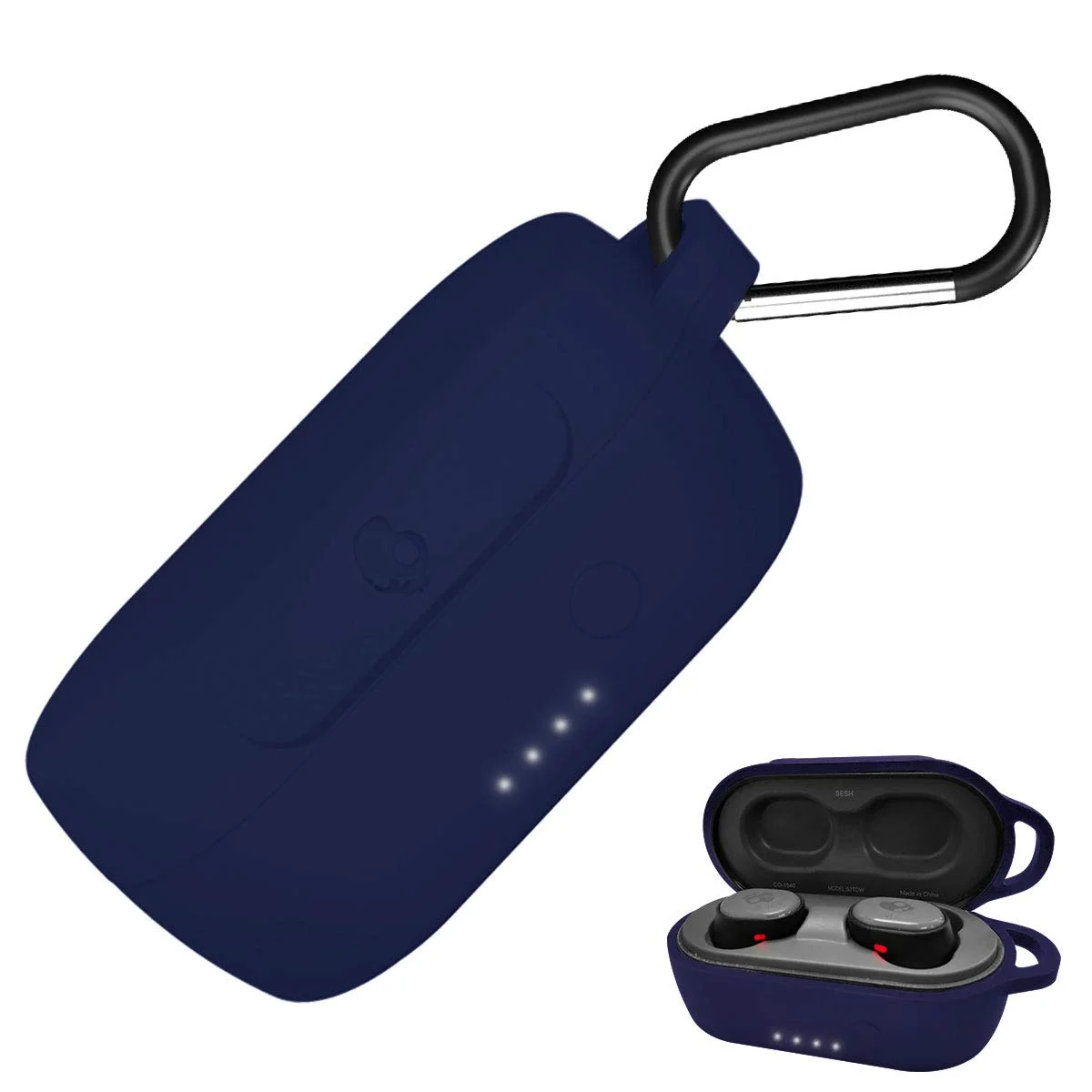 

Portable Silicone Anti-Lost Shockproof Easy Carrying Protective Case for Skullcandy Sesh Evo TWS Wireless Earbuds With Keychain