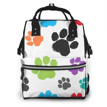 

Mummy Maternity Nappy Bag Colorful Animal Paw Large Capacity Nappy Bag Travel Backpack Nursing Bag for Baby Care