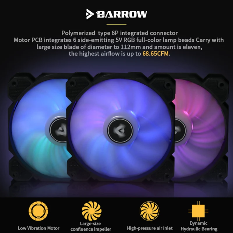 Barrow BF03 PR/BF04 PR LRC2.0 (5В 3pin) PWM вентиляторы радиатора водяного охлаждения