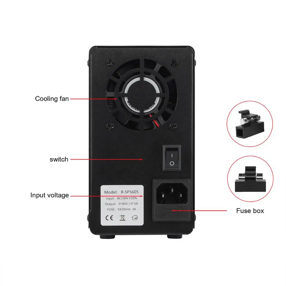 4Digits Switch Lab DC Power Supply Adjustable Digital Display Laboratory Power Source 60V 5A 30V 10A 0.001A 0.01V 0.001W 120V 3A-3