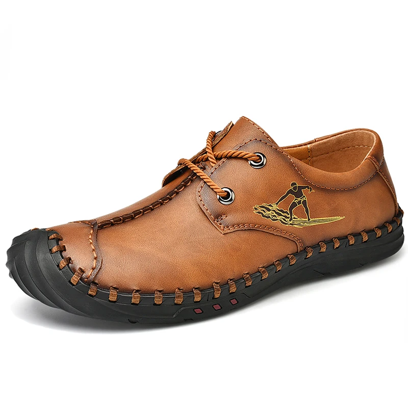 

Classic Comfortable Leather Shoes Men Casual shoes Loafers Handmade Split Leather Men Shoes Flats zapatos de hombre Plus Size 48