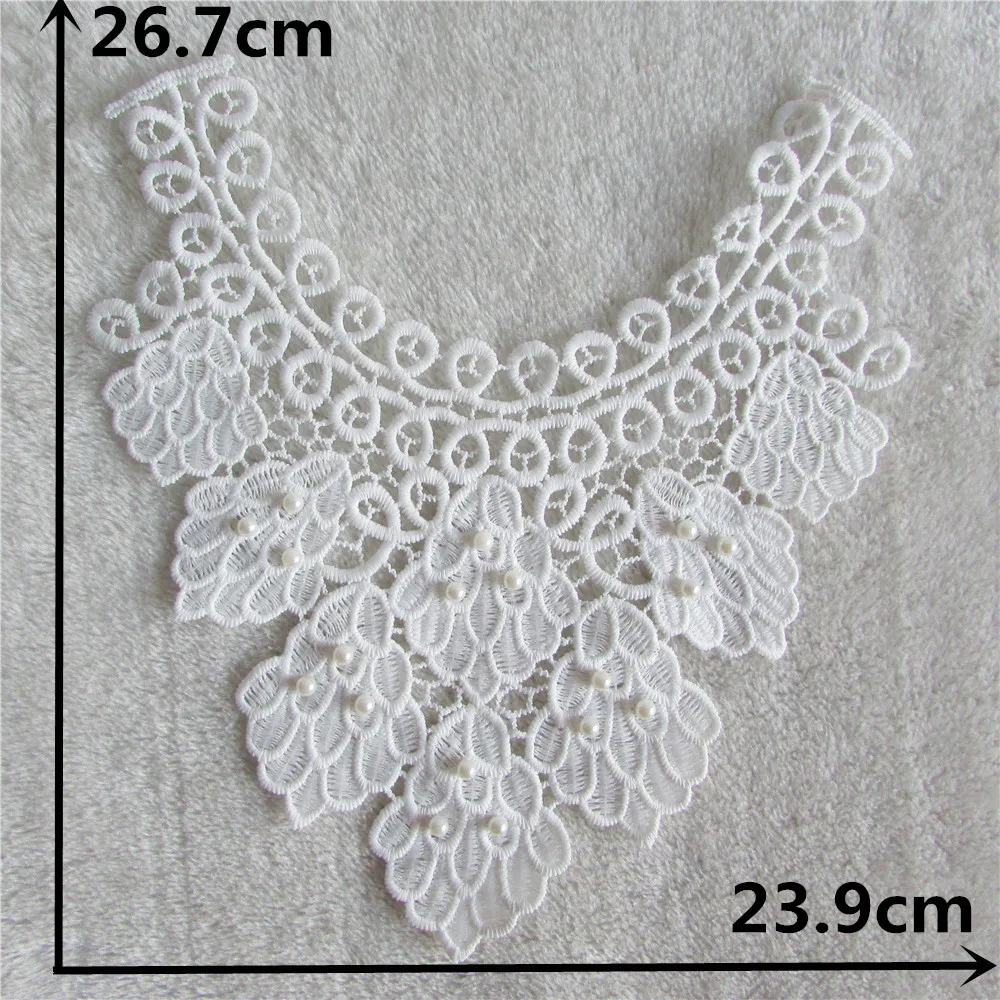 Pearl Embroidery Lace Collar DIY Clothing Sewing Accessories 1pcs