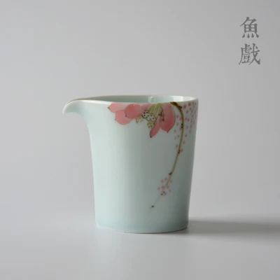 Китай Цзиндэчжэнь celadon фарфоровый чайник небольшой ручной росписью грубой чайник японский чайный набор кунг-фу обслуживание подарок - Цвет: 4